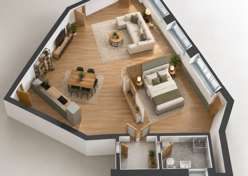 ATYPICKÝ 1-IZBOVÝ ATELIÉROVÝ BYT S VEĽKÝM POTENCIÁLOM – NOVÉ ZÁMKY